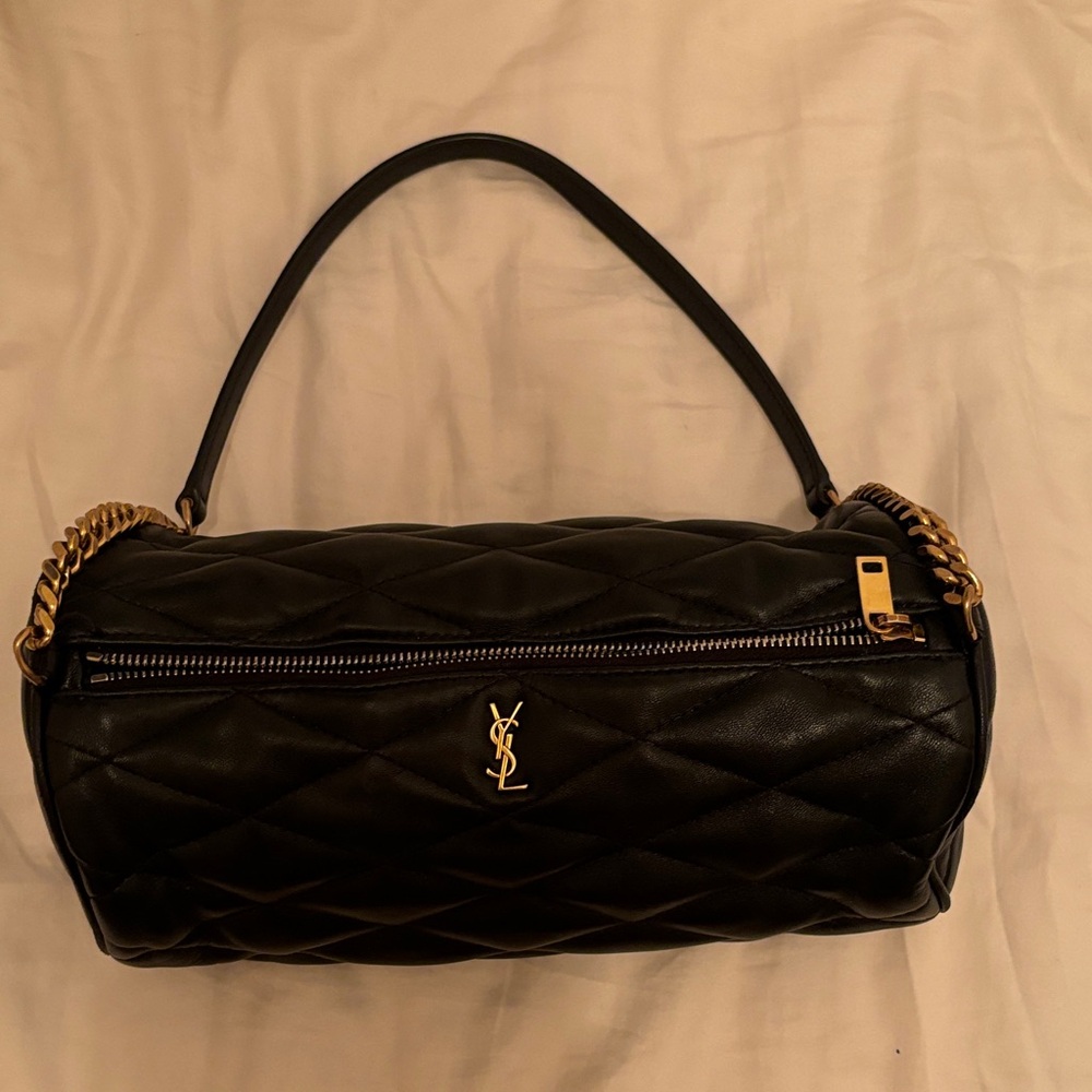 Yves Saint Laurent Black Quilted Cylinder Shoulder Bag